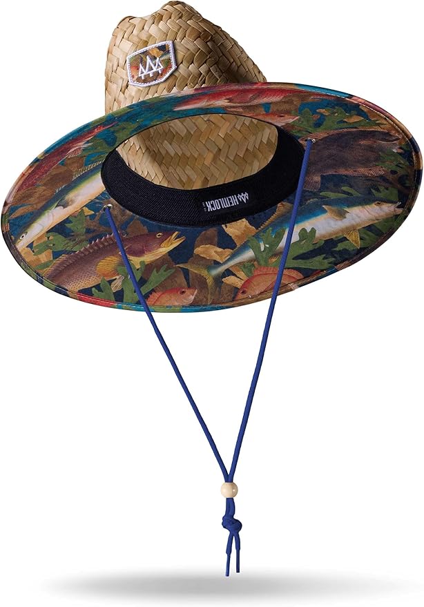 Straw Hat for Men & Women | Lifeguard Hat, Beach Hat & Sun Hat | UPF 50+ Wide Brim for Sun Protection | One Size | Hemlock