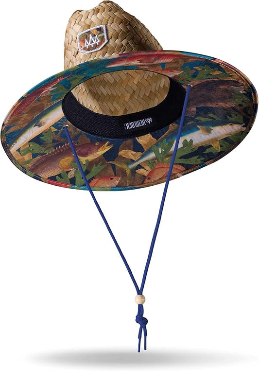 Straw Hat for Men & Women | Lifeguard Hat, Beach Hat & Sun Hat | UPF 50+ Wide Brim for Sun Protection | One Size | Hemlock