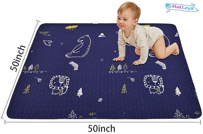 50x50 Play Mat for Playpen Foldable Baby Play Mat Large Tummy Time Mat, Non Slip Washable Baby Play Mats for Floor, Portable Travel Baby Crawling Mats for Toddlers and Infants