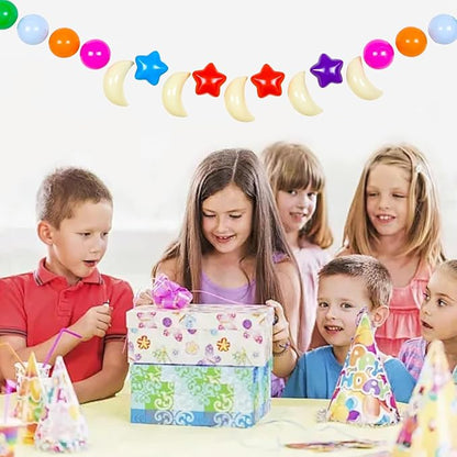 GOGOSO Ball Pit Balls Stars Moon Shapes Plastic Pitballs for Toddler Play Tent Baby Photo Props Kids Pool Water Toys Kiddie Pool Party Decor, Bright Mix 8 Colors,100PCS