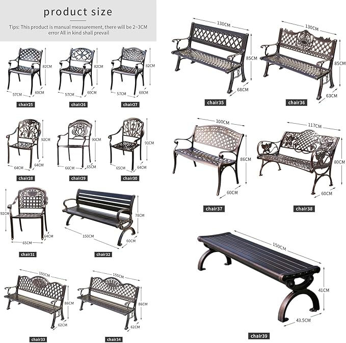 Outdoor Dining Chair Cast Aluminum Patio Chairs Set of 2 All-Weather Patio Dining Chair with Adjustable Feet for Backyard Garden (Violet Chair)