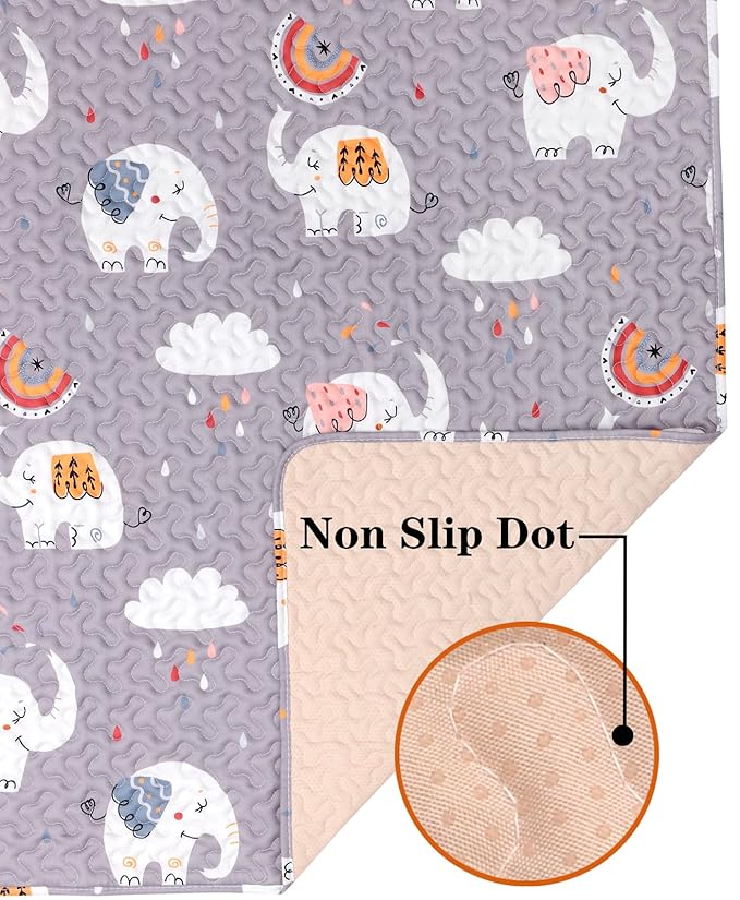 Machine Washable Baby Floor Play Mat 50x50”, Non Slip One-Piece Baby Crawling Mats for Tummy Time, Portable Playpen Mat Playmat for Babies Infants and Toddlers