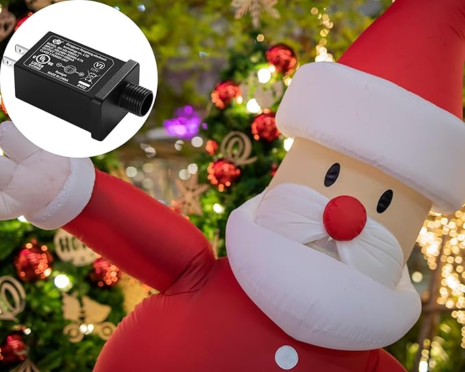 Replacement Yard Inflatable Adapter Power Supply Adaptor - 12V 1.5A 4Pcs- Inflatable Plug Replacement Class 2 Power Supply - for Christmas Tree Light/Thanksgiving Yard Blow Up Decorations