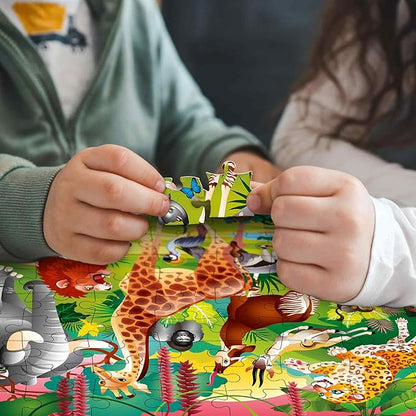 QUOKKA 100 Piece Puzzles for Kids Ages 8-10 - 3 X Set Puzzles for Kids Ages 4-6 - Toy for Learning Animals and Cars for 5-8 Year Old – Toddler Game Gift for Boy and Girl