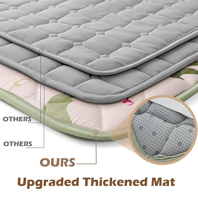 50x50 Playpen Mat, PIGLOG 0.8 Inch Thick Foam Baby Play Mat for Floor, Soft Fabric Cushioned Play mat for Babies，Washable Non-Slip Playmate for Baby, Infants & Toddlers (Light Yellow)