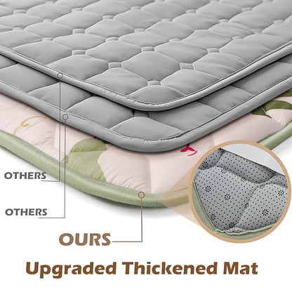 50x50 Playpen Mat, PIGLOG 0.8 Inch Thick Foam Baby Play Mat for Floor, Soft Fabric Cushioned Play mat for Babies，Washable Non-Slip Playmate for Baby, Infants & Toddlers (Light Yellow)