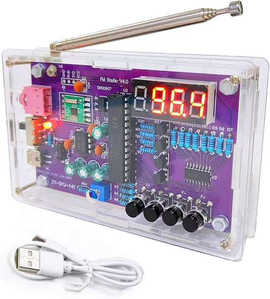 Gikfun FM Radio Kit Soldering Practice Kit DIY School Project FM 87-108MHz with 2 Power Supply Modes, Soldering Learning and Teaching for Beginners, Adults EK1989