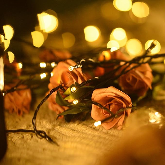 2 Pack 240 LED Solar String Lights for Outside, Total 110FT Outdoor Solar String Lights, Waterproof Solar Powered String Lights Outdoor with 8 Modes for Garden Tree Patio Wedding Party (Warm White)