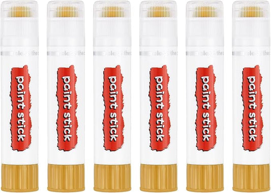 PATIKIL Tempera Paint Sticks, 6 Pcs Solid Tempera Paints Sticks Washable Bulk Markers Pen Quick Drying for Artists Beginners Art Supplies, Yellow Ochre