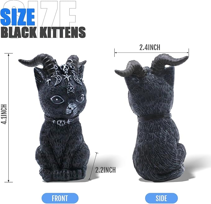 4PCS Set Cats Garden Decor Cat Gnome Statues for Outdoor Halloween Cat Figurine Cat Lover Idea Cute Cat homedecor Waterproof Figurines Lawn Ornaments