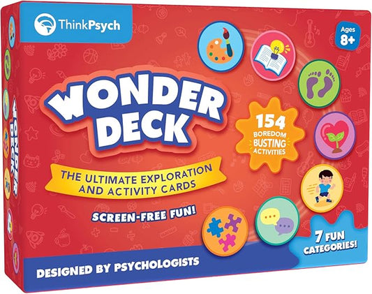 ThinkPsych WonderDeck - 154 Adventures Inside - Single Player Card Game for Kids Ages 8-12 - Homeschool & Educational Games for Kids 8-12 - Gifts for Boys & Girls 8 9 10 11 Year Old
