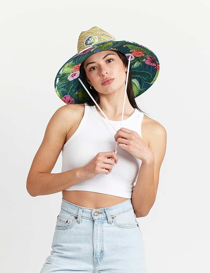 Straw Hat for Men & Women | Lifeguard Hat, Beach Hat & Sun Hat | UPF 50+ Wide Brim for Sun Protection | One Size | Hemlock