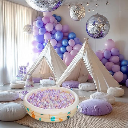 Realhaha Ball Pit Balls 50 100 200 500 Play Balls Plastic Balls for Baby Girls Toddlers Kids Play Tent Pool Playhouse Playpen Party Decoration