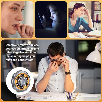 Metal Precision Fidget Spinner - Anxiety Rotator & Restless Fidget Toy, Stress-Relief Tool for Adults & Kids (Grey)