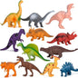 Kids Dinosaur Figures Toys, 12 Pcs Jumbo Plastic Dinosaur Toys for Kids 3-5, STEM Educational Realistic Dinosaurs Figurine Playset for Boys Girls Toddlers