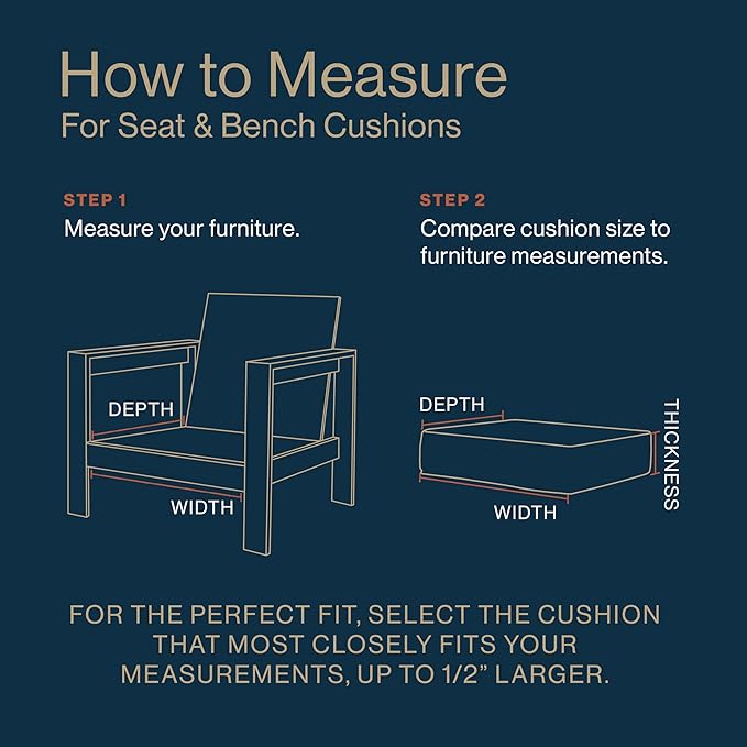 Honeycomb Outdoor Essentials Set of 2 Tufted Seat Pads, 19 x 18, Hampton Texture Neutral Dining Chair Cushions for Patio Furniture