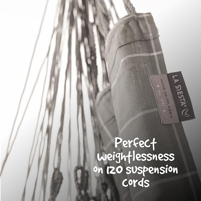 LA SIESTA® - XL King Domingo Hammock Swing Chair & TreeMount - Weather & Tear Resistant Hanging Chair for Bedroom Patio - Outdoor Indoor Hammock Chair w/Suspension Kit for Trees Beams & Posts -Almond