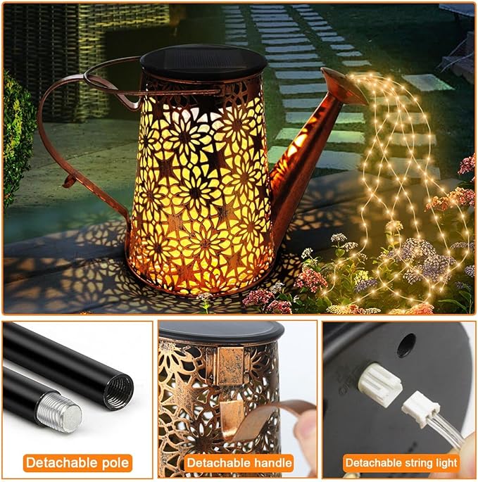 Solar Watering Can with Lights - Outdoor Waterproof Solar Landscape Lights for Garden Patio Yard Pathway (2 Pack)