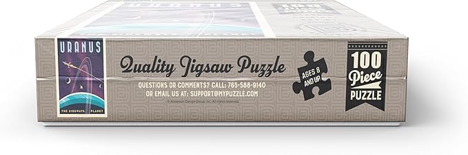 MyPuzzle Uranus: The Sideways Planet, Vintage Poster - Premium 100 Piece Jigsaw Puzzle for Adults