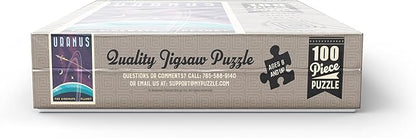 MyPuzzle Uranus: The Sideways Planet, Vintage Poster - Premium 100 Piece Jigsaw Puzzle for Adults