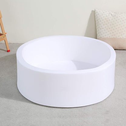 TRENDBOX Soft Memory Foam Ball Pit Sponge Indoor Round Ball Pit (NO Balls) for Toddler Children - White