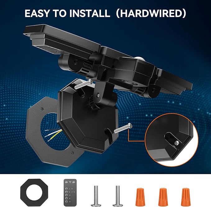 65W LED Flood Lights Outdoor, 6500LM, Waterproof, 6500K Motion Sensor Flood Lights Outdoor with Adjustable 3 Head Detected Floodlight for Outside Entryway Garage, Yard, Porch, 2Pack