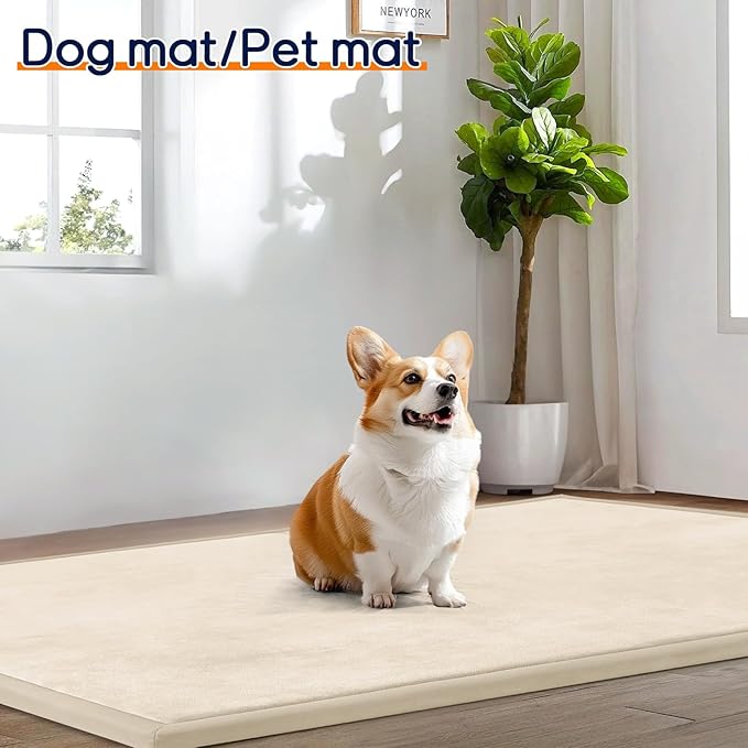 Baby Play Mat for Floor Tummy Time Mat Nursery Rug Muscle Mat Area Rug Playroom Rug Tatami Mat Memory Foam 1.3" Thick Beige Crawling Mat for Babies,Toddlers, Infants, Kids,Floor Mat