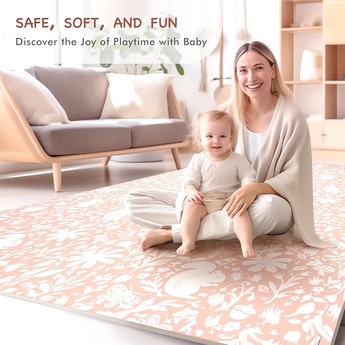 TCBunny Extra Large Baby Play Mat - 4FT x 6FT Foam Puzzle Floor Mat for Kids & Toddlers (Nordic Style)