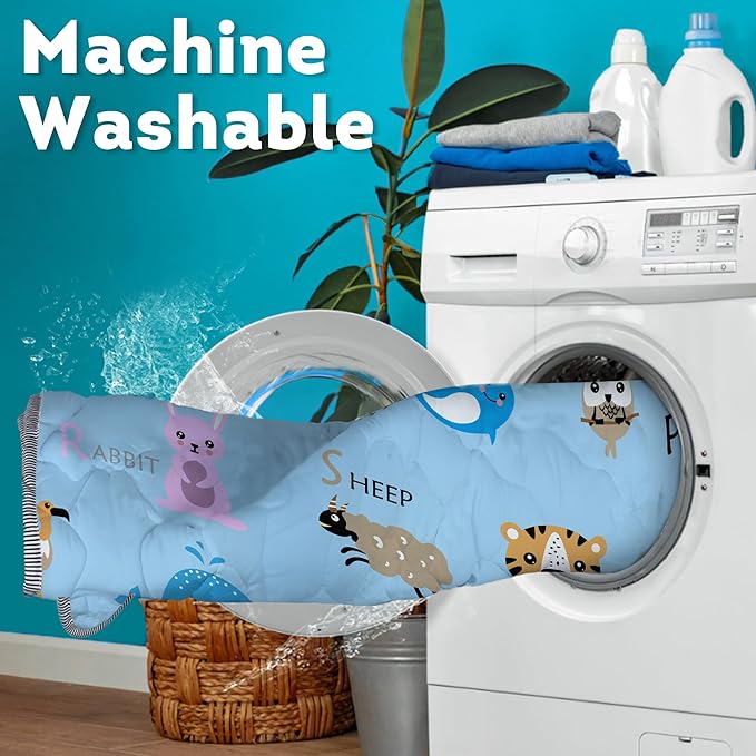 Baby Play Mat，Thick Soft 47" X 47" Playpen mat, Non-Slip and Machine Washable Baby Play Mats for Floor，Crawling Mat for Babies, Toddlers & Infants to Play and Learn (Blue Animal)