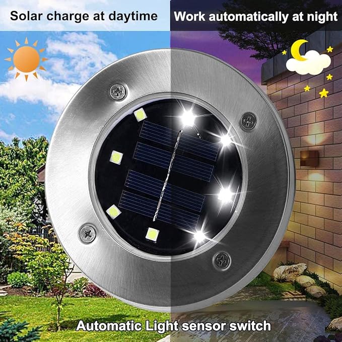 Solar Ground Light, Waterproof Solar Garden Lights, Upgraded Outdoor Garden Waterproof Bright in-Ground Light, Landscape Lights for Pathway,Yard,Deck,Lawn,Patio,Walkway (16 Pack White Light)