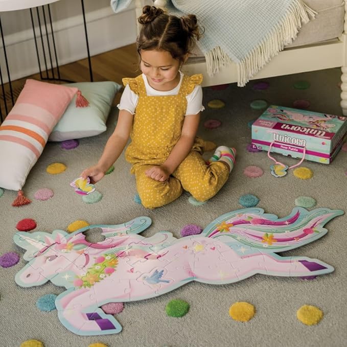 PEACEABLE KINGDOM Shimmery Unicorn Floor Puzzle, 1 EA