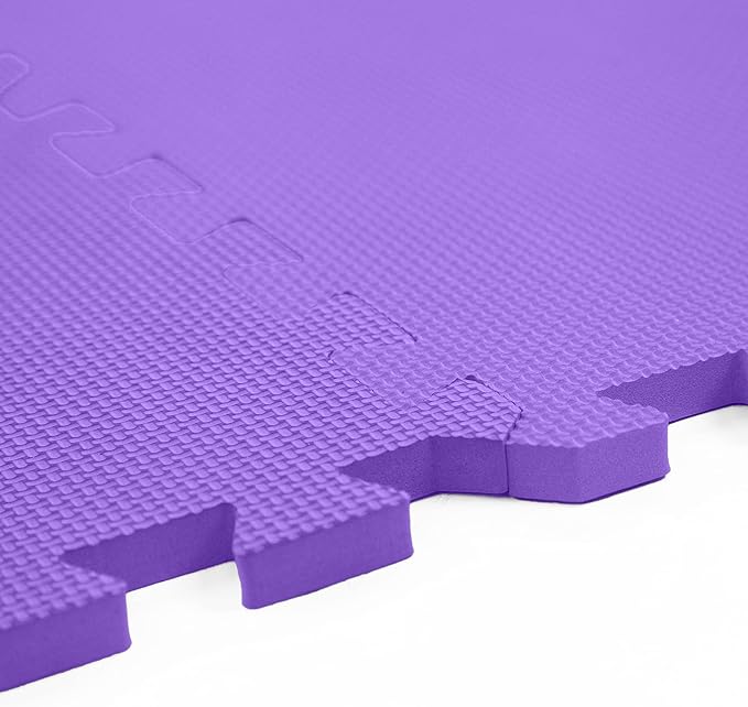 FlooringInc's 1/2" Soft Non-Toxic Baby Play Mat, Toddler Playmat, Colorful Puzzle PlayMat, Floor Mats for Kids & Babies, EVA Foam Interlocking Tiles for Nursery & Playroom | Purple, 20 Tiles, 80 Sq/Ft