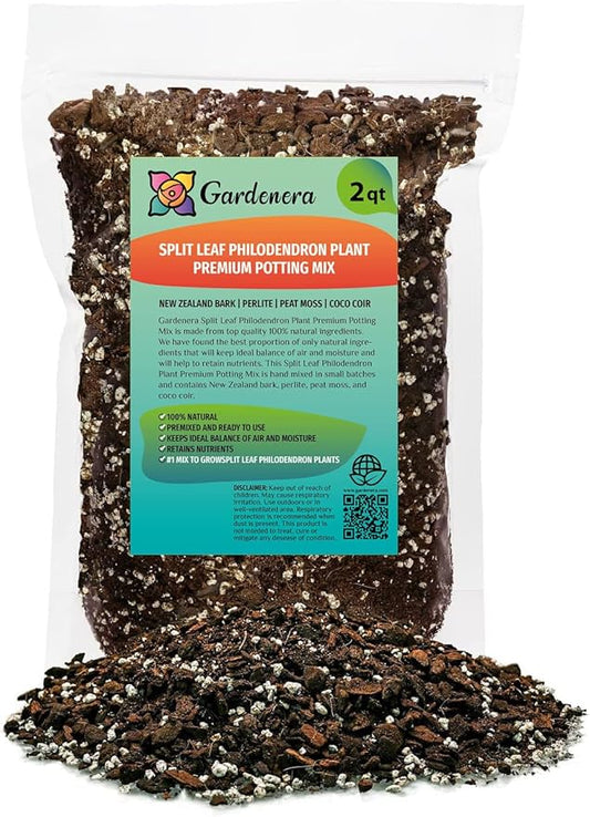 Split Leaf Philodendron Soil Mix - Expertly Formulated for Strong Root Development - 2 Quart
