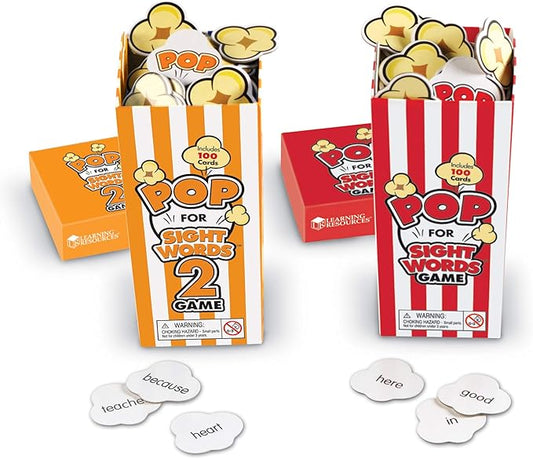 Learning Resources Pop for Sight Words Bundle,Language Building Skill Games, Homeschool or Classroom, 2-4 Players, 100 Card Set, Ages 5+