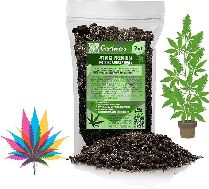 Premium Happy Plant Potting Soil Mix - Optimal Nutrient-Rich Blend for Thriving and HIGH-Yield Herbal Plants - 2 Quart