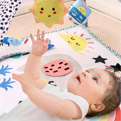 The Peanutshell Unisex Baby Play Gym & 7-in-1 Play Mat - Playmat Baby Toys 0-6, 6-12 Months Tummy Time Mat with Hanging Toys, Soft Padded for Newborns, Infants - Montessori Elephant