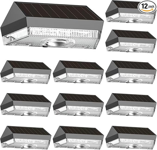 HENRE Solar Fence Lights Outdoor - 9 Color Modes & Cyclical Gradient, IP44 Waterproof Solar Outdoor Light, Auto On/Off, Fence Lights Solar Powered for Garden, Pathway, Yard Decor (12-Pack)