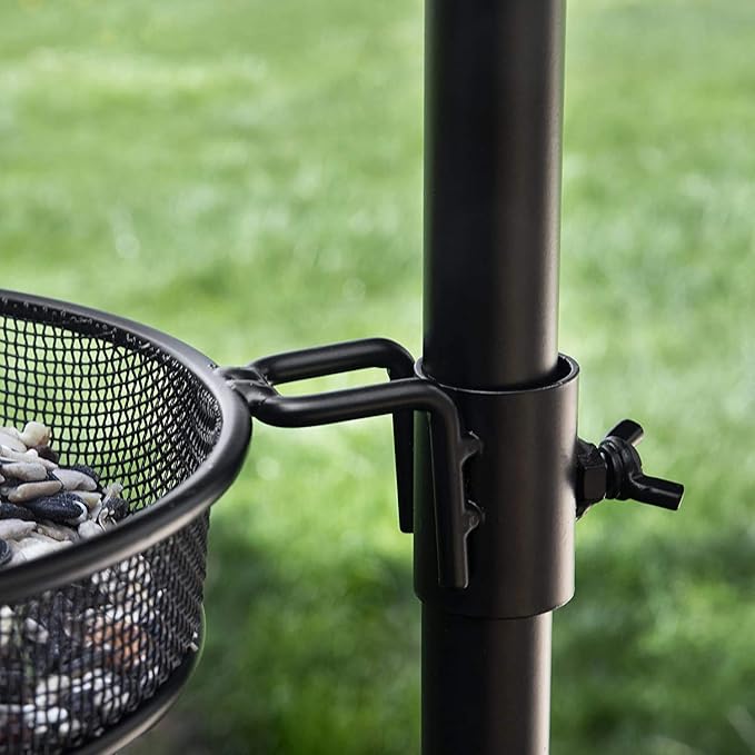 Ashman Deluxe Bird Feeding Station (4 Pack) Bird Feeders for Outside - Multi Feeder Pole Stand Kit with 4 Hangers, Bird Bath and 3 Prong Base for Attracting Wild Birds - 22 Inch Wide x 92 Inch Tall.