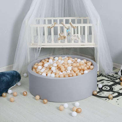 GOGOSO Ball Pit Balls for Toddlers, Brown Plastics Balls for Ball Pool Birhtday Party Girls Kids with Storage Bag, 2.17inches，100pcs