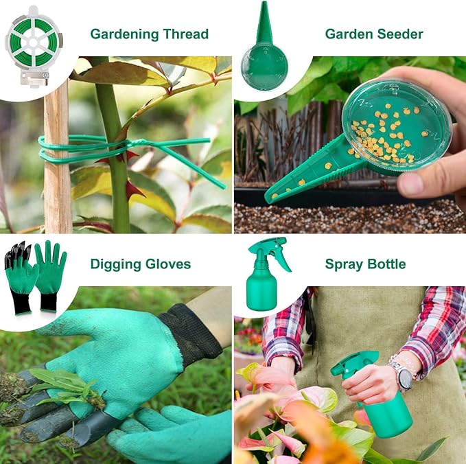 Garden Tools Set 83 Piece, Succulent Tools Set Included, Heavy Duty Aluminum Gardening Tools for Gardening, Non-Slip Ergonomic Handle, Durable Storage Tote Bag, Gifts for Men Women