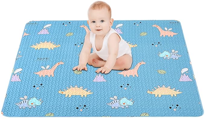 50x50 Play Mat for Playpen Foldable Baby Play Mat Large Tummy Time Mat, Non Slip Washable Baby Play Mats for Floor, Portable Travel Baby Crawling Mats for Toddlers and Infants