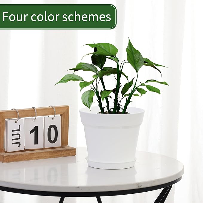 GARDIFE 20 Pack 6 inch Plant pots, planters for Indoor Plants, Flower pots, White