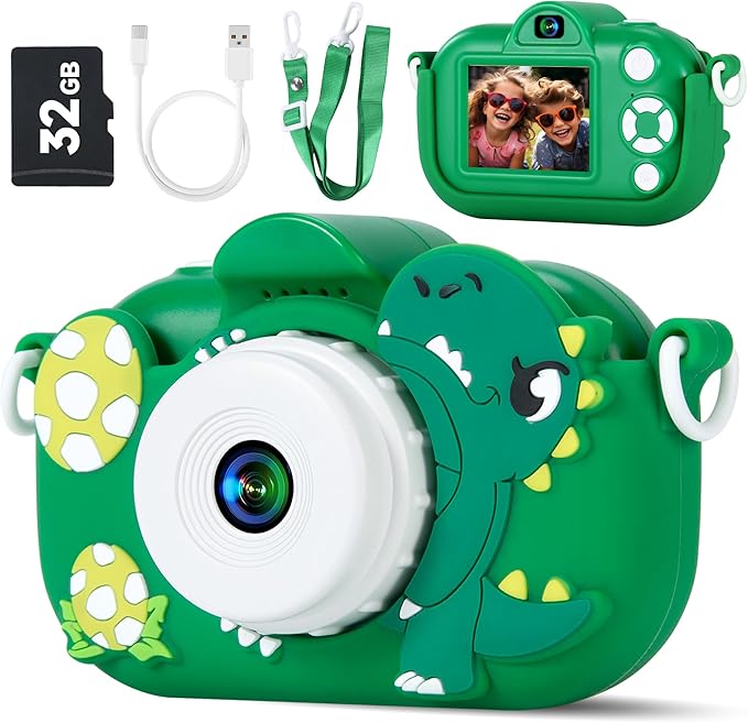Kids Camera Boys Toys for 3 4 5 6 7 8 9 Years Old Boys, 48MP Dual Lens Kids Digital Camera Christmas Birthday Gifts, 1080P HD Video Selfie Toddler Camera with 32G SD Card