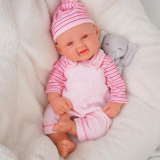 Girl 17.5 Inch, Full Silicone Baby Doll, Realistic Baby Dolls, Realistic Veins & Pose, Not Vinyl, Reborn Baby Dolls Silicone Full Body, Gift Set