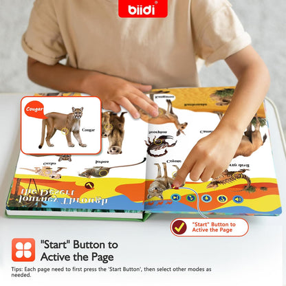 English Talking Book for todddler 3-5,Interactive Sound Book Kids 3 4 5 6 7 8 Year Old,Preschool Educational Learning Toy,Boys and Girls Birthday Gift,Autism Sensory,with 600+Sounds,171 Animal
