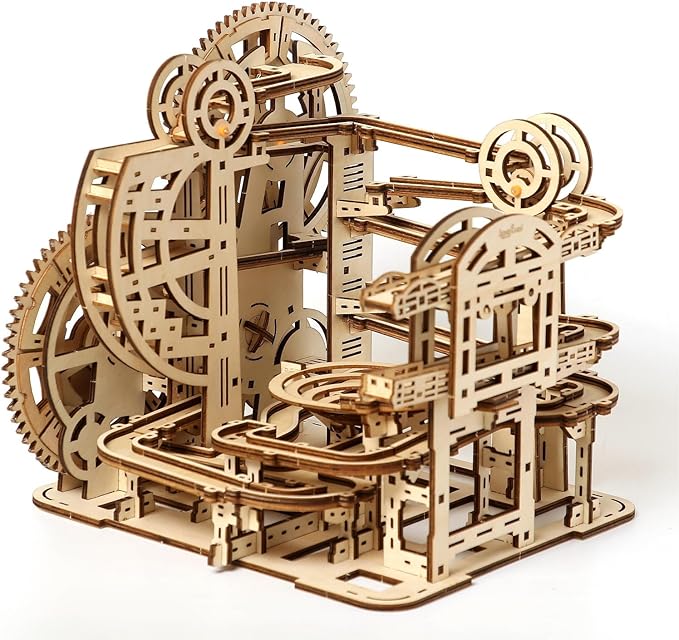 3D Wooden Puzzles Marble Run Set - Space Labyrinth Mechanical Model Kits with Motor, Brainteaser and Puzzle for Christmas/Birthday,Gifts for Adults and Teens to Build Combination