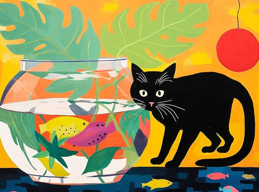 Cross & Glory - Paws & Reflect: A Fishbowl Caper - 1000 Piece Jigsaw Puzzle for Adults | Humorous Challenge | Colorful Imagery and Whimsical Cat Antics