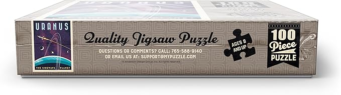 MyPuzzle Uranus: The Sideways Planet, Vintage Poster - Premium 100 Piece Jigsaw Puzzle for Adults