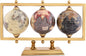 Rely+ Set of 3 4'' World Globes Sturdy Metal Gold Stand (NOT PLASTIC!) - Rotating Desktop Globe For Geographic Home Decorative Desk Table Office Gift - Book Shelf Decor World Globe - Landscape