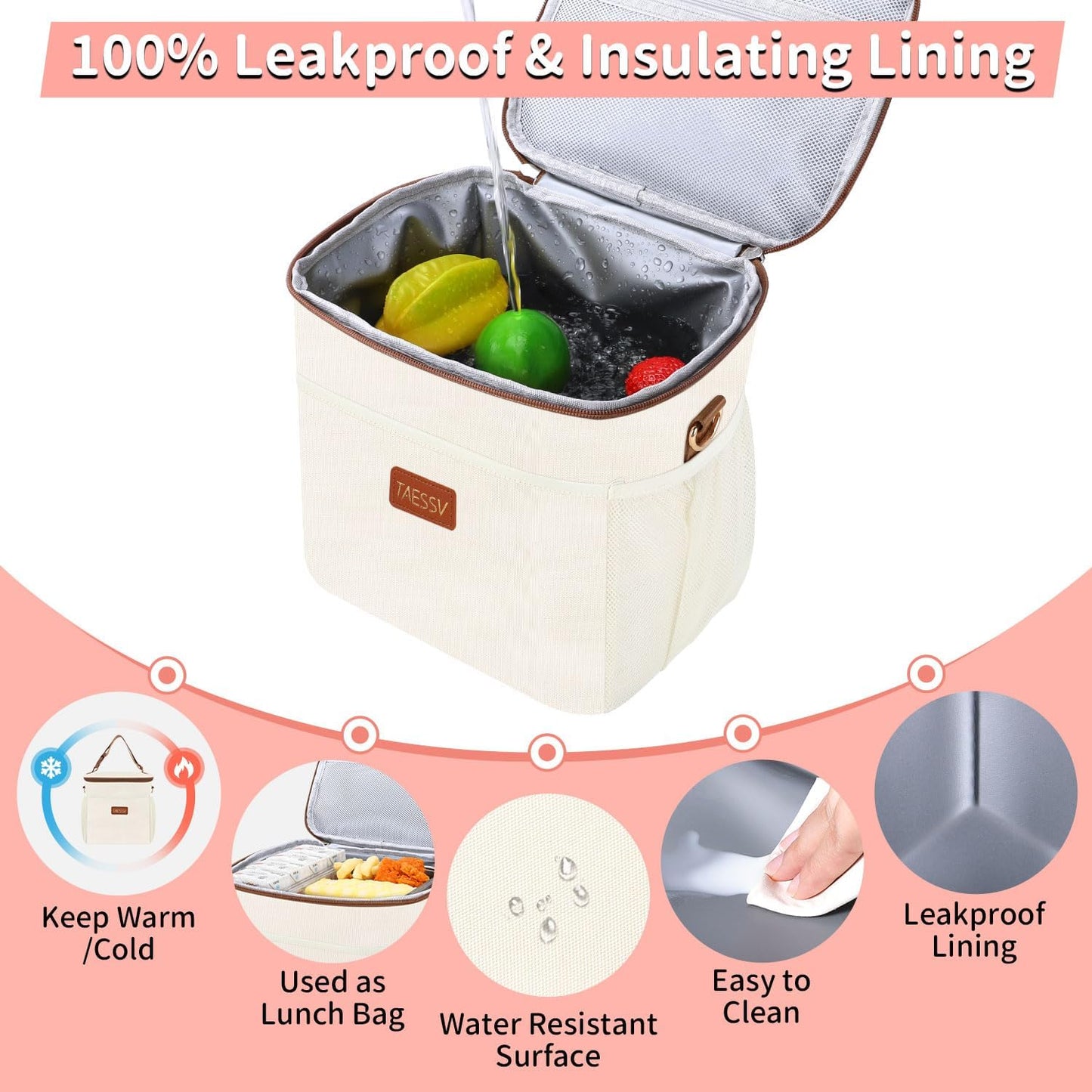 Breastmilk Cooler Bag with Ice Pack - Breast Milk Cooler Travel Bag Fits 6 Bottles Up to 11 Oz Insulated Baby Bottle Cooler Bag Breastmilk Storage Bag Cooler Perfect for Nursing Mom Daycare, Beige